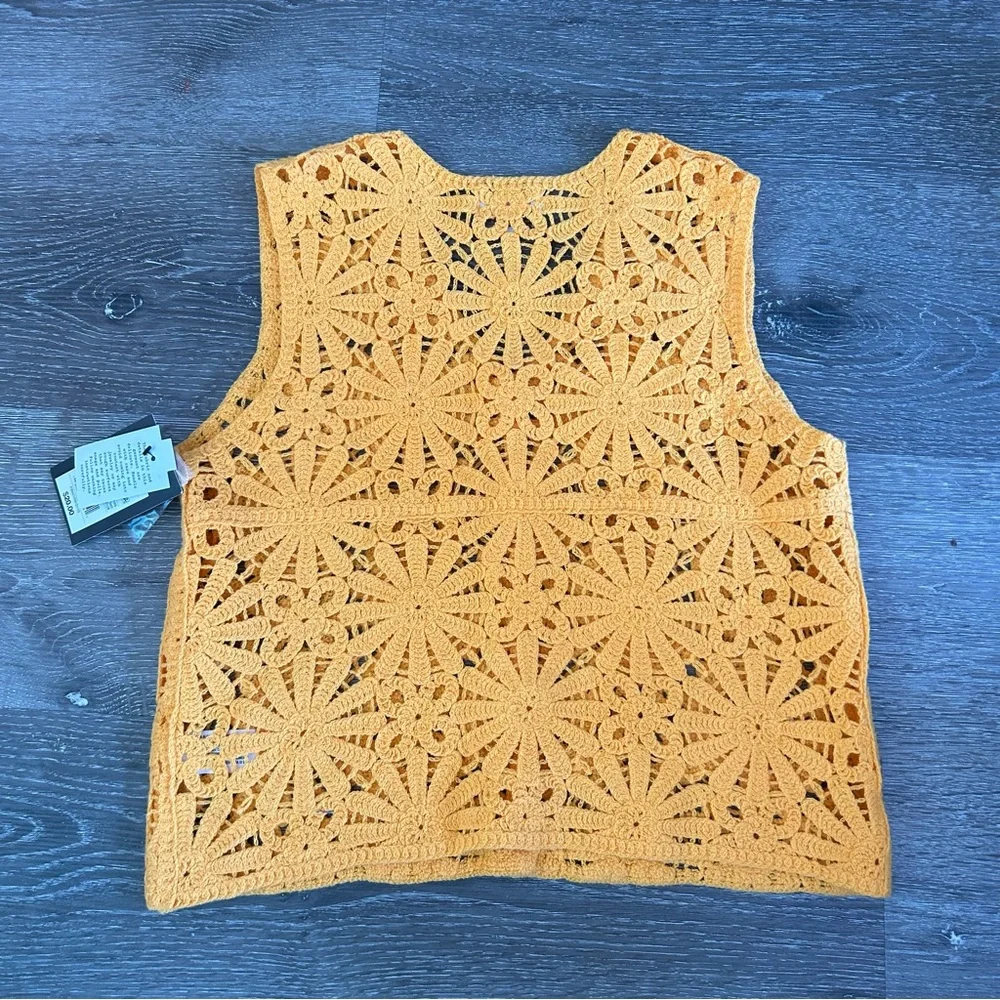 NWT Girls 10/12 Art Class Floral Knit Yellow Button Down Cardigan - Picture 5 of 6